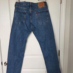 Levi's 505 Jeans Blue Denim Straight Leg Casual Regular Fit Pants Men 36x32